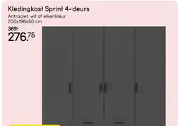 Leen Bakker Kledingkast Sprint 4-deurs aanbieding