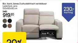 Leen Bakker Bank James 2-zits elektrisch verstelbaar aanbieding
