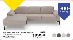 Leen Bakker Bijv. bank Tom met Chaise longue aanbieding