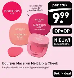 Etos Bourjois Macaron Melt Lip & Cheek aanbieding
