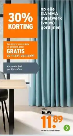 GAMMA op alle GAMMA maatwerk (vouw) gordijnen aanbieding