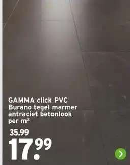 GAMMA GAMMA click PVC Burano tegel marmer antraciet betonlook aanbieding