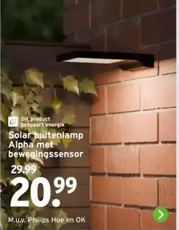 GAMMA Solar buitenlamp Alpha met bewegingssensor aanbieding