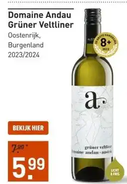 Gall & Gall Domaine Andau Grüner Veltliner 75CL aanbieding