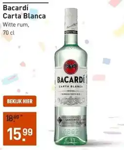 Gall & Gall Bacardí Carta Blanca 70CL aanbieding