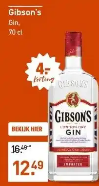 Gall & Gall Gibson's 70CL aanbieding