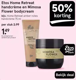 Etos Etos Home Retreat handcrème en Mimosa Flower bodycream aanbieding