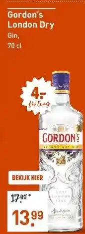Gall & Gall Gordon's London Dry 70CL aanbieding