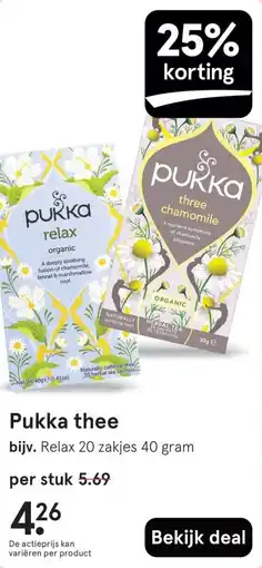 Etos Pukka thee aanbieding