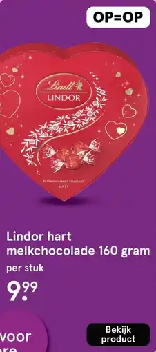 Etos Lindor hart melkchocolade aanbieding