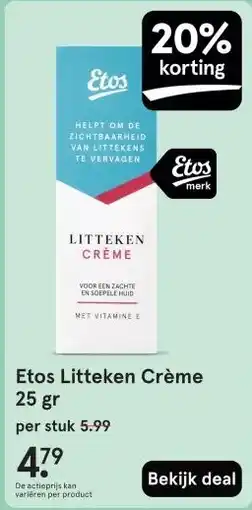 Etos Etos Litteken Crème 25 gr aanbieding