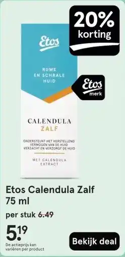 Etos Etos Calendula Zalf 75 ml aanbieding