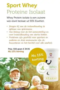 De Rode Pilaren Sport Whey Proteine Isolaat aanbieding