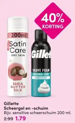 DA Gillette Scheergel en -schuim aanbieding