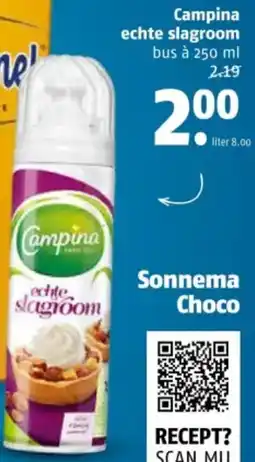 Poiesz Campina echte slagroom aanbieding