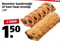 Poiesz Beemster kaasbroodje of ham-kaas broodje aanbieding