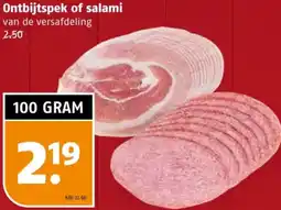 Poiesz Ontbijtspek of salami aanbieding