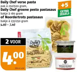 Poiesz Daily Chef verse pasta, Daily Chef groene pesto pastasaus of Noordertrots pastasaus aanbieding