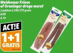 Poiesz Weidenaar Friese of Groninger droge worst aanbieding