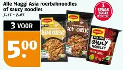 Poiesz Alle Maggi Asia roerbaknoodles of saucy noodles aanbieding