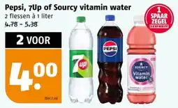 Poiesz Pepsi, 7Up of Sourcy vitamin water aanbieding