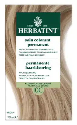 De Online Drogist Herbatint Permanente Haarkleuring 10C Platina Asblond aanbieding