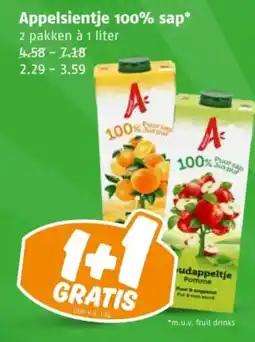 Poiesz Appelsientje 100% Sap aanbieding