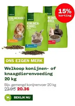Welkoop Welkoop konijnen- of knaagdierenvoeding 20 kg aanbieding