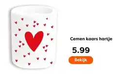 The Read Shop Cemen kaars hartje aanbieding