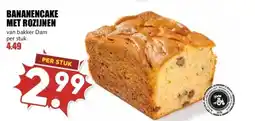MCD Supermarkt BANANENCAKE MET ROZIJNEN aanbieding