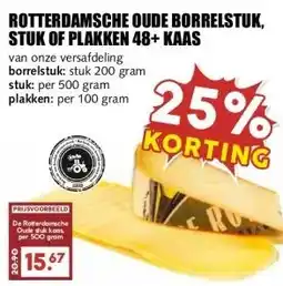 MCD Supermarkt ROTTERDAMSCHE OUDE BORRELSTUK, STUK OF PLAKKEN 48+ KAAS aanbieding