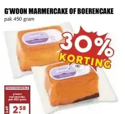 MCD Supermarkt G'WOON MARMERCAKE OF BOERENCAKE aanbieding