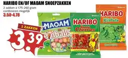 MCD Supermarkt HARIBO EN/OF MAOAM SNOEPZAKKEN aanbieding