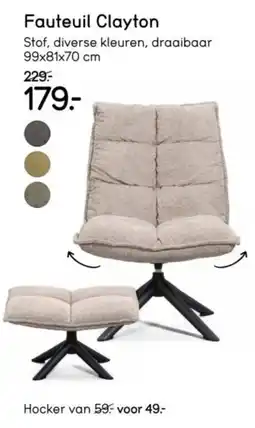 Leen Bakker Fauteuil Clayton aanbieding