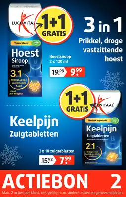 Lucovitaal Hoestsiroop of Keelpijn Zuigtabletten aanbieding