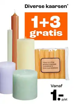 Kwantum Diverse kaarsen* 1+3 gratis aanbieding