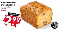 CoopCompact Bananencake met rozijnen aanbieding