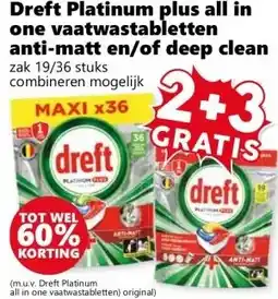 CoopCompact Dreft Platinum plus all in one vaatwastabletten anti-matt en/of deep clean aanbieding