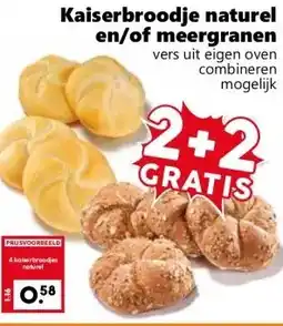 CoopCompact Kaiserbroodje naturel en/of meergranen aanbieding