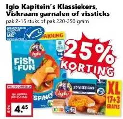 CoopCompact Iglo Kapitein's Klassiekers, Viskraam garnalen of vissticks aanbieding