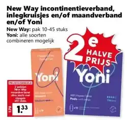 CoopCompact New Way incontinentieverband, inlegkruisjes en/of maandverband en/of Yoni aanbieding