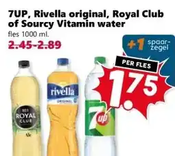 CoopCompact 7UP, Rivella original, Royal Club of Sourcy Vitamin water aanbieding
