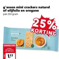 CoopCompact g'woon mini crackers naturel of olijfolie en oregano aanbieding