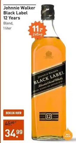 Gall & Gall Johnnie Walker Black 12 Years 100CL aanbieding