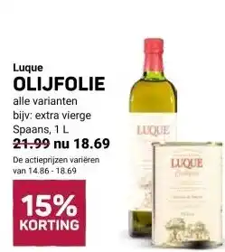 Ekoplaza Luque OLIJFOLIE aanbieding