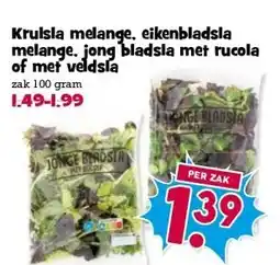 Boon`s Markt Krulsla melange, eikenbladsla melange, jong bladsla met rucola of met veldsla aanbieding