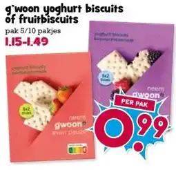 Boon`s Markt g'woon yoghurt biscuits of fruitbiscuits aanbieding