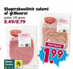 Boon`s Markt Slagerskwaliteit salami of grillworst aanbieding