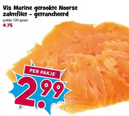 Boon`s Markt Vis Marine gerookte Noorse zalmfilet getrancheerd aanbieding