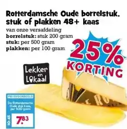 Boon`s Markt Rotterdamsche Oude borrelstuk. stuk of plakken 48+ kaas aanbieding